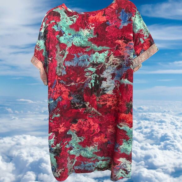 The Kit Shirt Dress Abstract Jewel Art to Wear Splatter Indie Oversized Pocket M - Picture 3 of 3